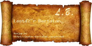 Lestár Bertalan névjegykártya