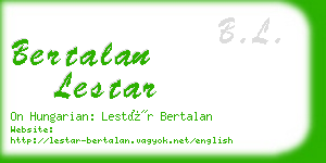 bertalan lestar business card